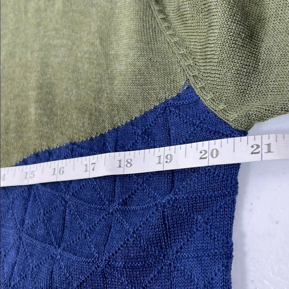 Linea Uomo Green & Blue Lightweight Wool Blend Sweater Mens‎ XL